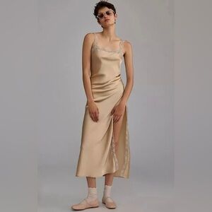 By Anthropologie Reversible Lace Trimmed Sleep Dress, Size XS